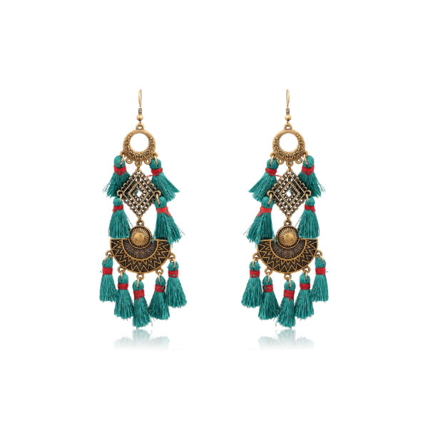 Boho-drop-earrings-with-petrol-tassels-600x600